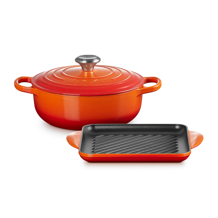 Le Creuset Cass+Rect Grill Flame 24 cm Image