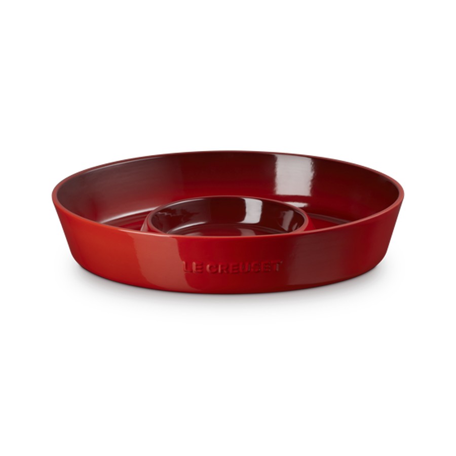 Le Creuset Chip& Dip Oval Platter Cerise Image
