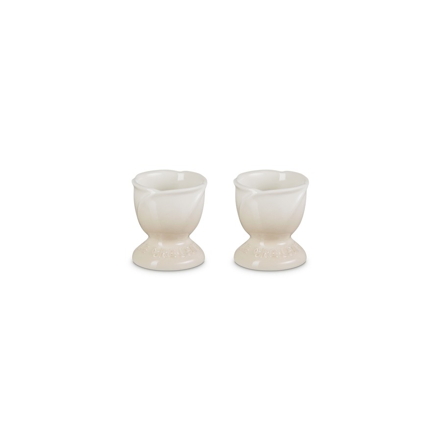 Le Creuset  2 Tulip Egg Cups Meringue Image